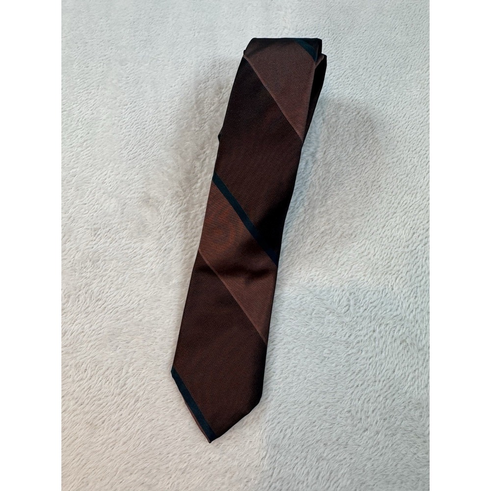Vtg Christian Dior Necktie Paris New York Navy Blue Burgundy Striped Power Tie